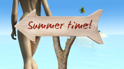 wooden sign indicating summer
