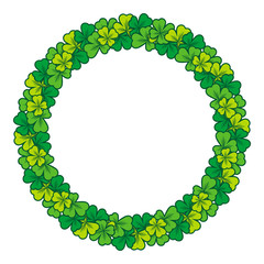 Round color frame with clover