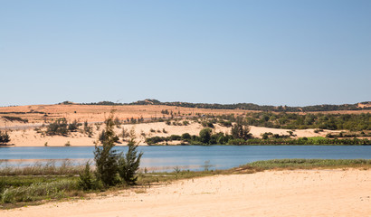 Weisse Sanddünen von Mui Ne in Vietnam