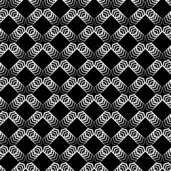 Seamless black and white decorative vector background with abstract geometric pattern