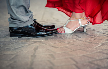 Shoes of weeding couple