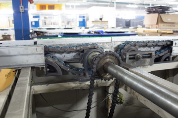 Fototapeta premium Conveyors drive shaft for assembly line