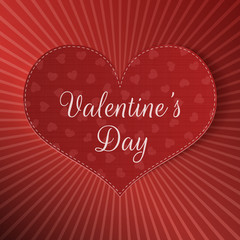 Big realistic Valentines Day vector Heart Banner