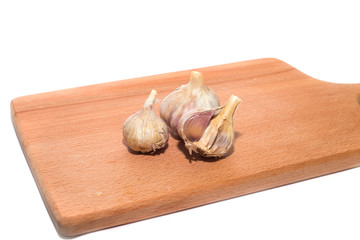 Garlic on a white background