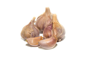 Garlic on a white background