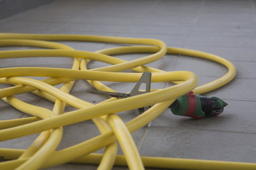 A garden hose for watering