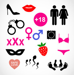Sex icon set vector