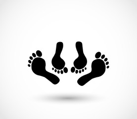 Sex icon with foot prints vector