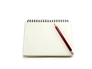 Blank notebook with pencil