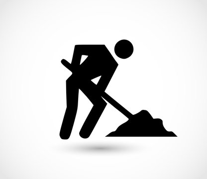 Man Digging Icon Vector