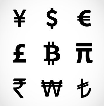 Currency symbols vector