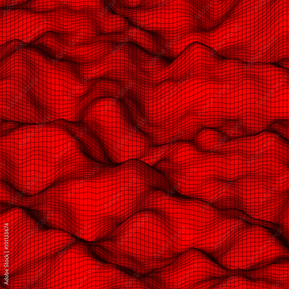 Poster red abstract low-poly, polygonal triangular mosaic elevation background for design concepts, posters