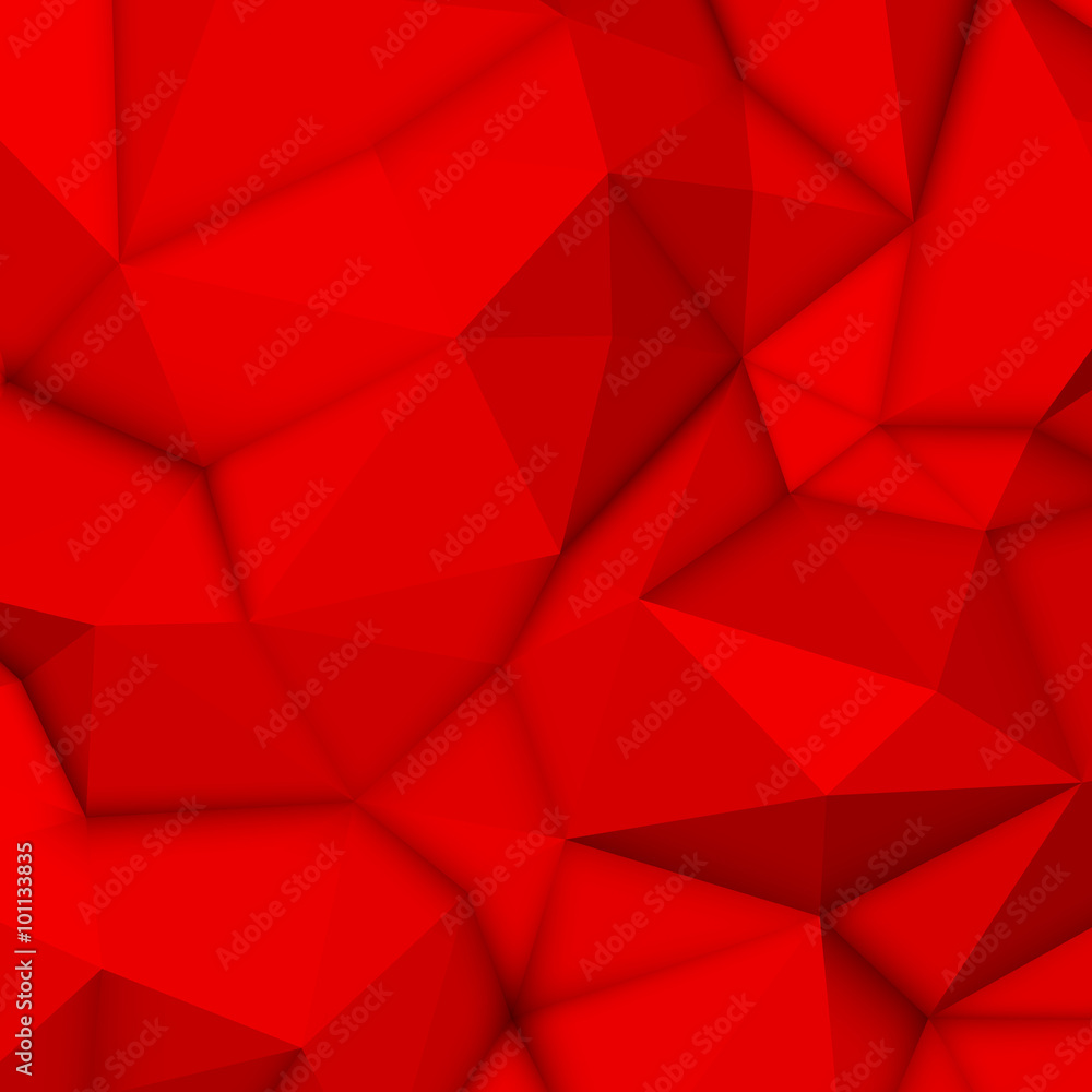 Aufkleber red abstract low-poly, polygonal triangular mosaic background for design concepts, posters, banners,