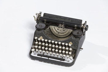 Old typewriter, blank sheet in a typewriter.