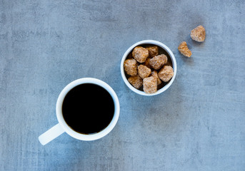 Coffee cup and brown sugar