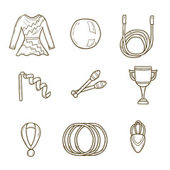 Hand drawn gymnastics icons