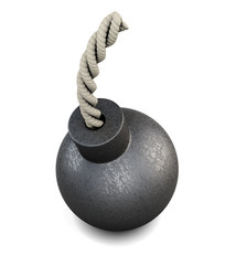 3d Cartoon bomb close-up.