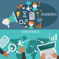 Statistics and Logistics. flat design