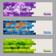Cool banner set of three with abstract stripes