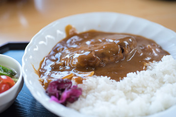 closed up the pork curry, Japanese food