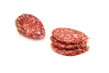 salami isolated on a white background