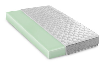 Memory foam - latex mattress cross section  photo illustration -