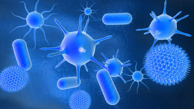 3D illustration of bacteria background