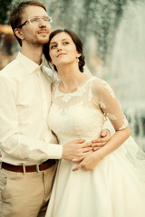 Naklejka premium stylish luxury bride and elegant groom