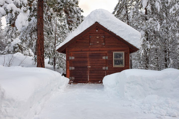 Small House in Snow