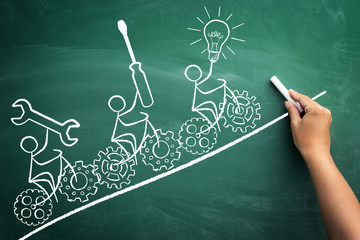 symbolic representation of teamwork blackboard