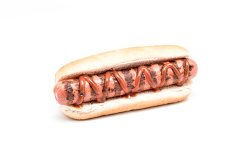 Close up of tasty hotdog