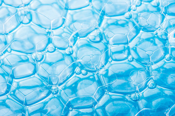 Foam blue bubble texture.