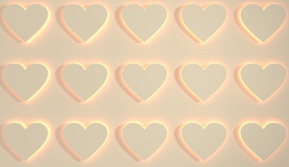 San Valentine card. Heart shapes in 3D effect