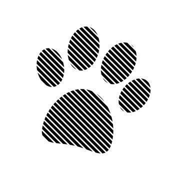 Paw sign on white.