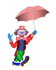 Clown mit Regenschirm