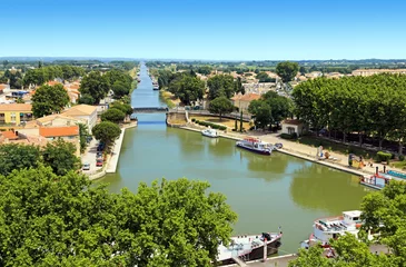 Fototapete Kanal Der Rhône-Kanal in Sète