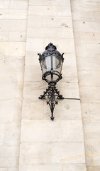 Old lamppost in historic building