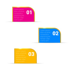  infographic set illustration with golden frame in colorful