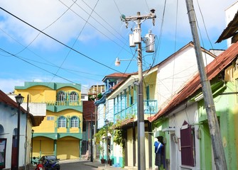 Fototapeta na wymiar street in isla de Flores Guatemala