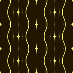 Elegant seamless pattern of wavy lines and stars