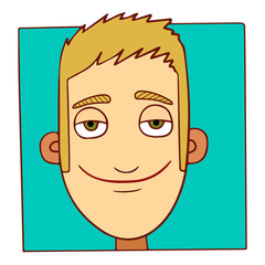 Smiling character face