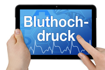 Tablet mit Touchscreen Interface mit Hypertonie Bluthochdruck 