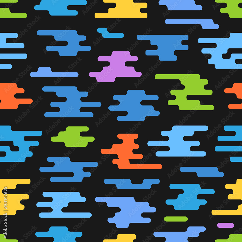 Poster Abstract seamless pattern of different color clouds