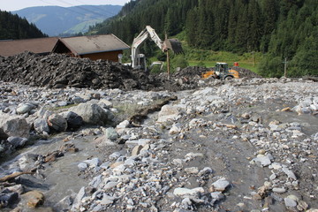 Mudslides scar the hillsides of austria following heavy rain. Europa, austria