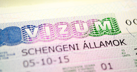 European Schengen visa in the passport