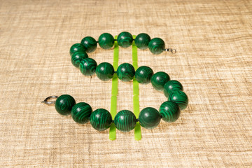 Dollar sign on cloth