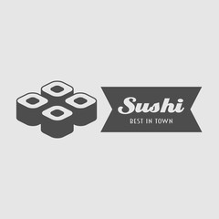 Sushi bar logo with sushi rolls. Can be used for design menu, posters, flyers or cards