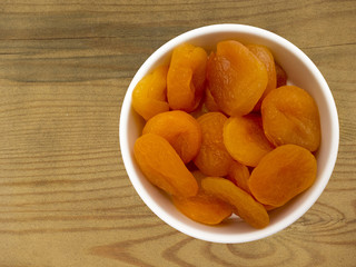 Plate with dried apricots
