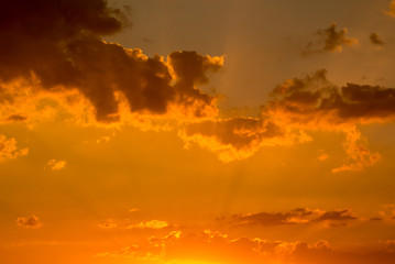Nice sunset sky with clouds