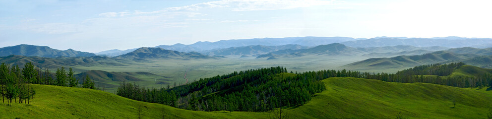 The landscape of Northern Mongolia near the city of Erdenet